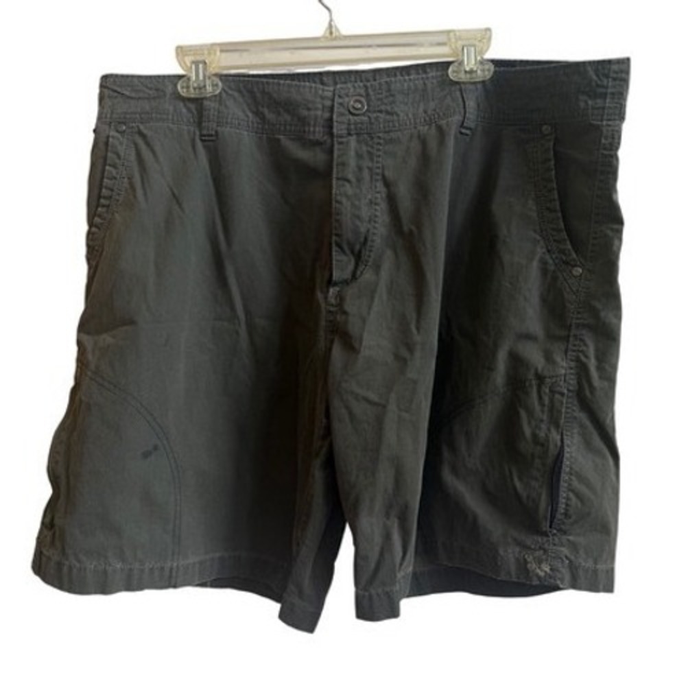 Kuhl Mens Cargo Hiking Shorts Size 40 Dark Green Gray Vintage Patina Dye Utility